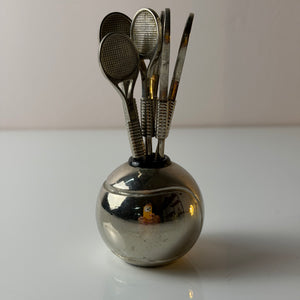 Set: Cocktailpicker Tennis silber
