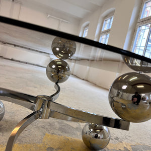 Couchtisch „Atomic“ Glas & Chrom