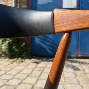 Armlehnstuhl Modell 213 Teak Leder von Thomas Harlev Model für Farstrup