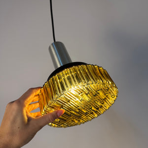 Hängelampe braun Glas Metall