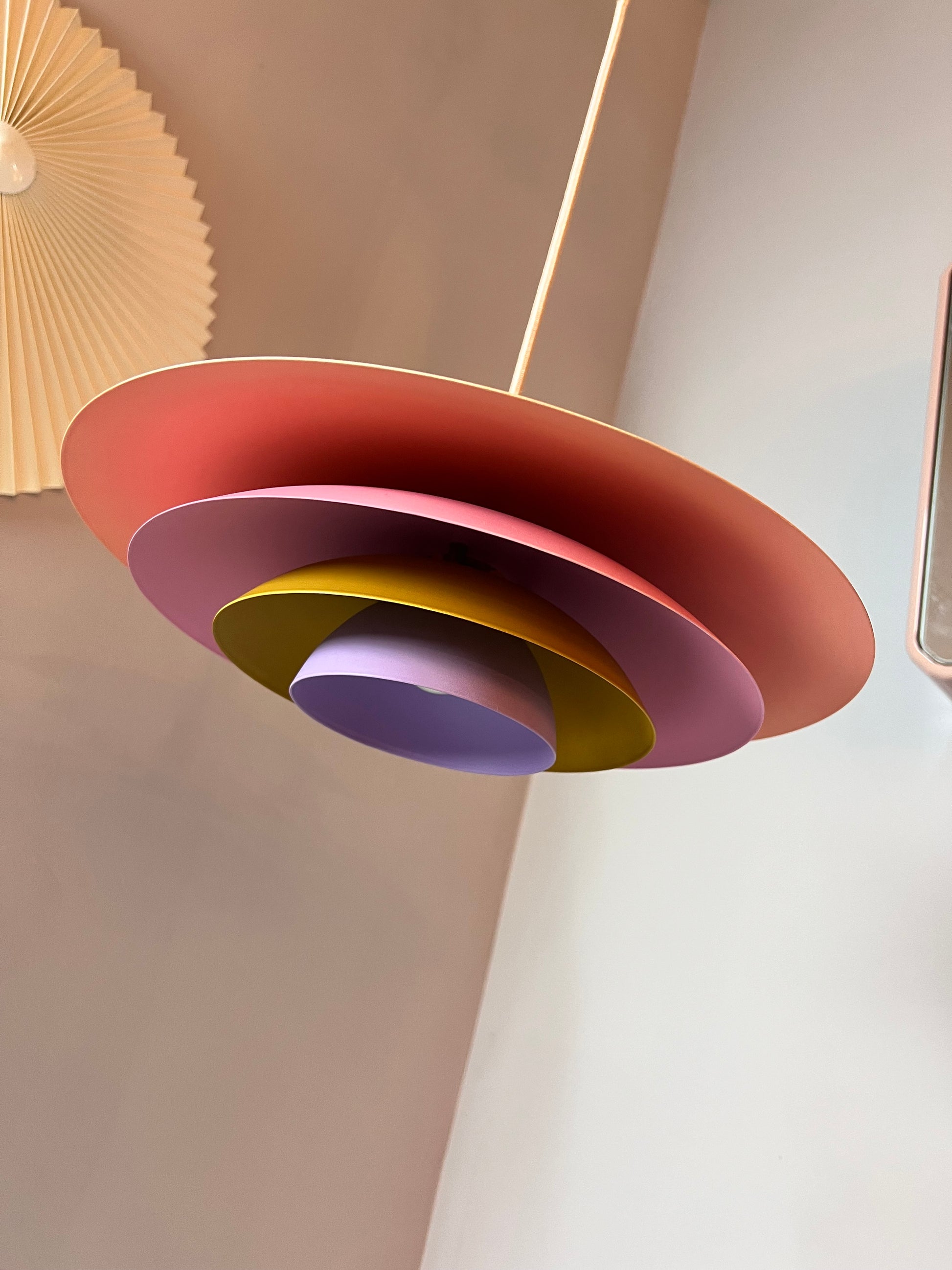 Lamellenlampe neu lackiert rosa orange