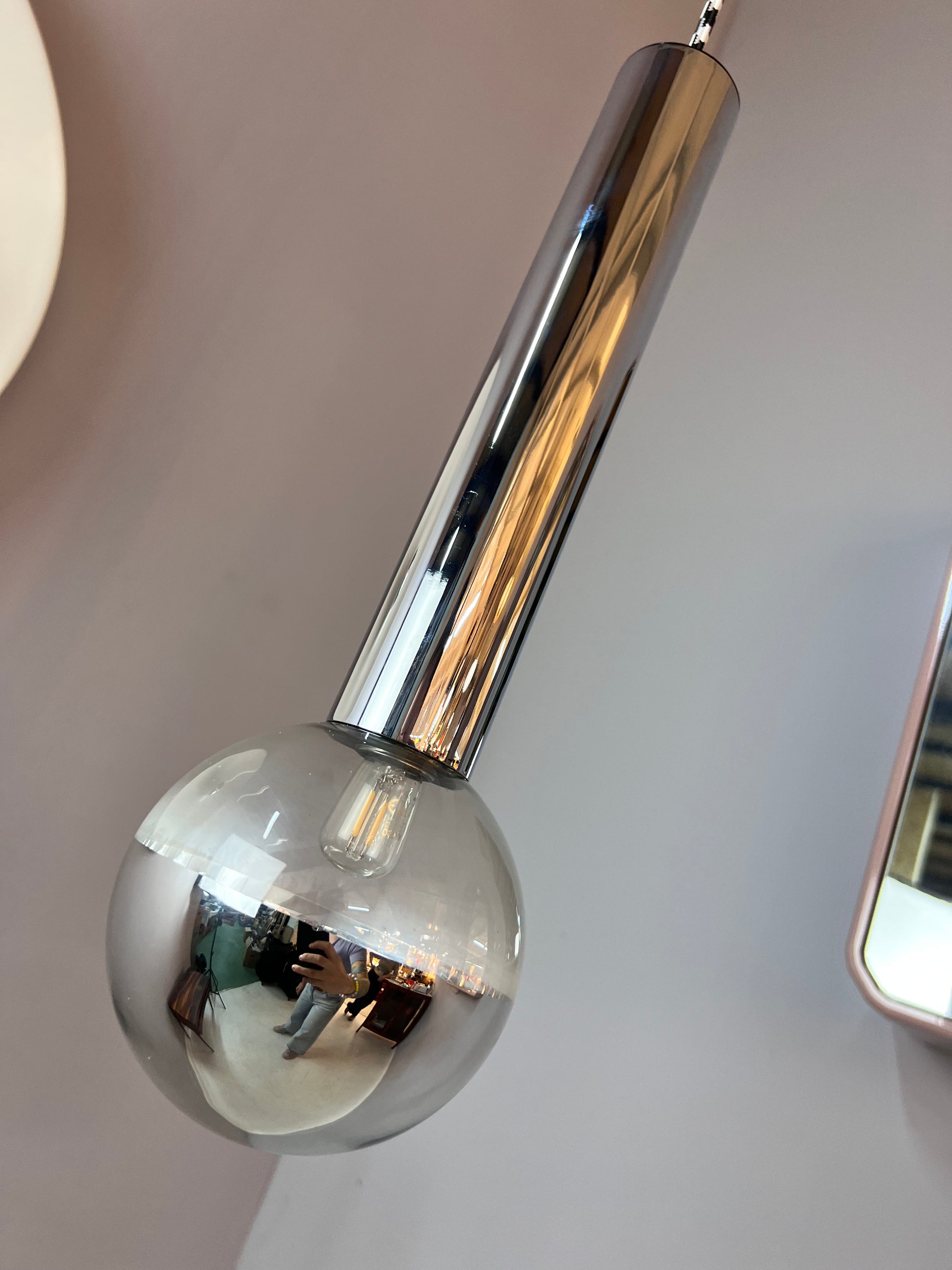 Hängelampe Big Globe Chrom 39 cm von Motoko Ishii für STAFF