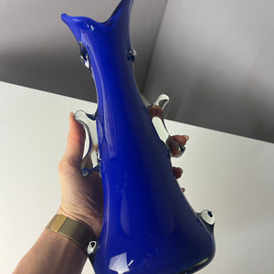 Vase Shark Fin blau Glas von HSG Tarnowiec