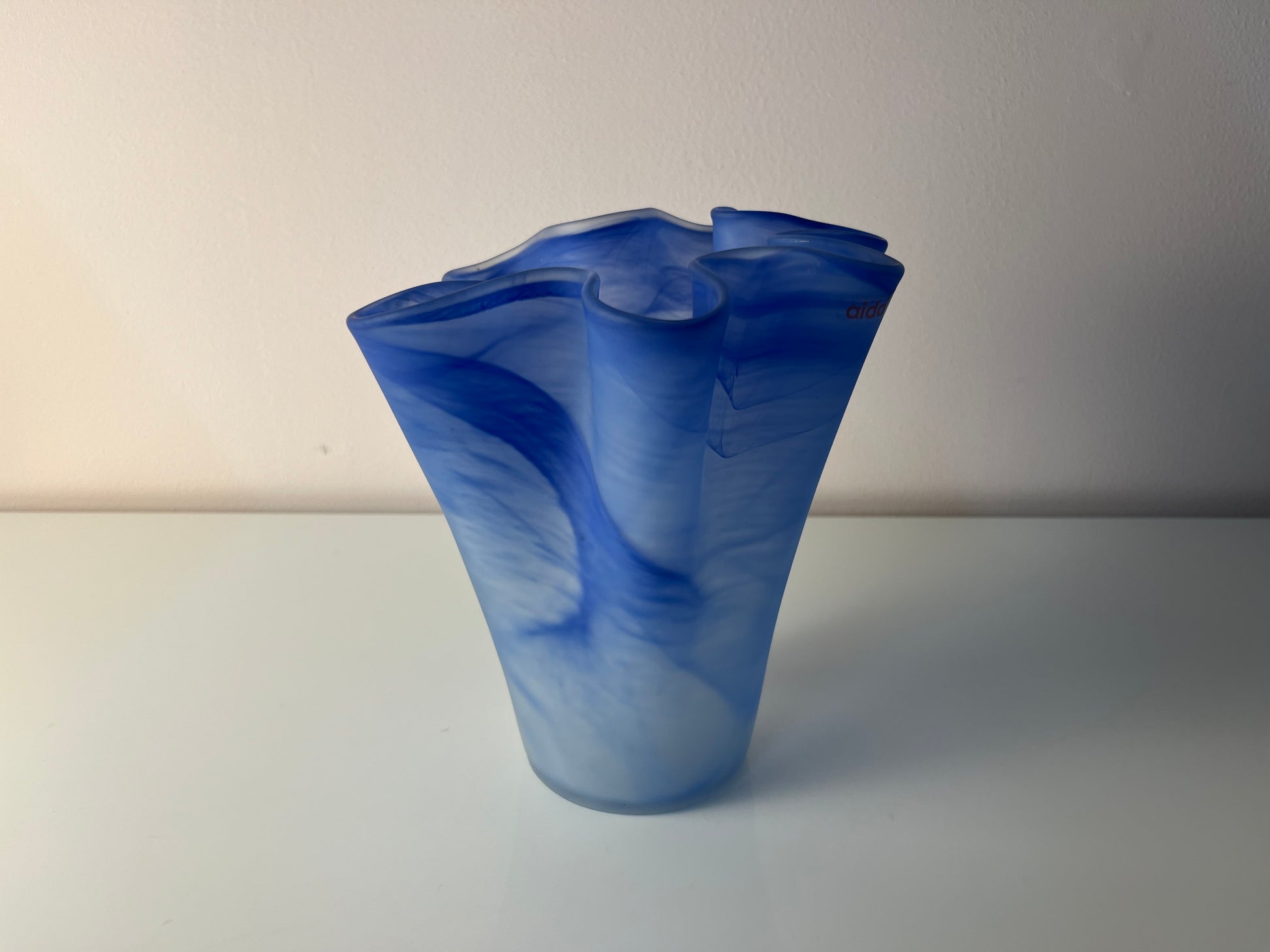 Vase Fazoletto blau Glas von Aida