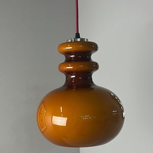 Hängelampe braun orange Glas