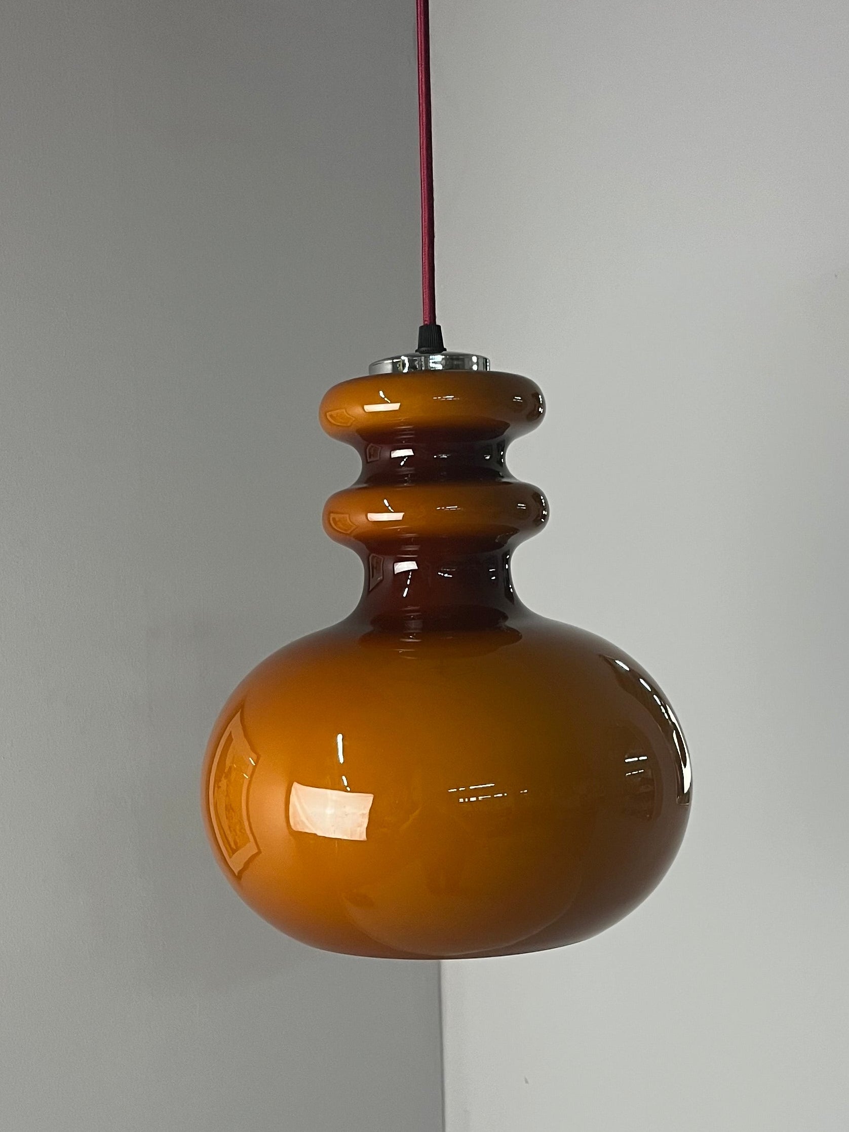 Hängelampe braun orange Glas