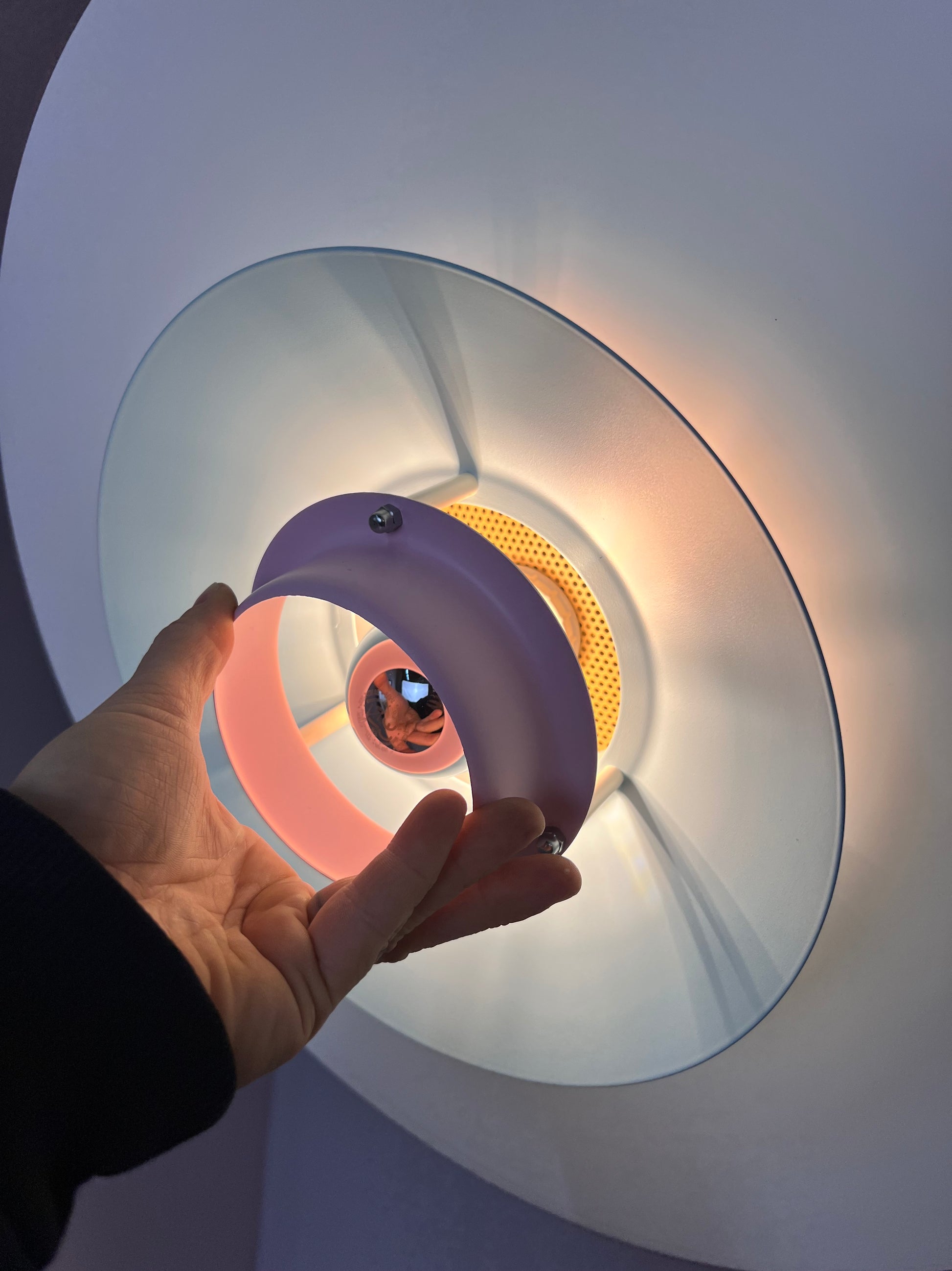 Lamellenlampe neu lackiert rosa mint