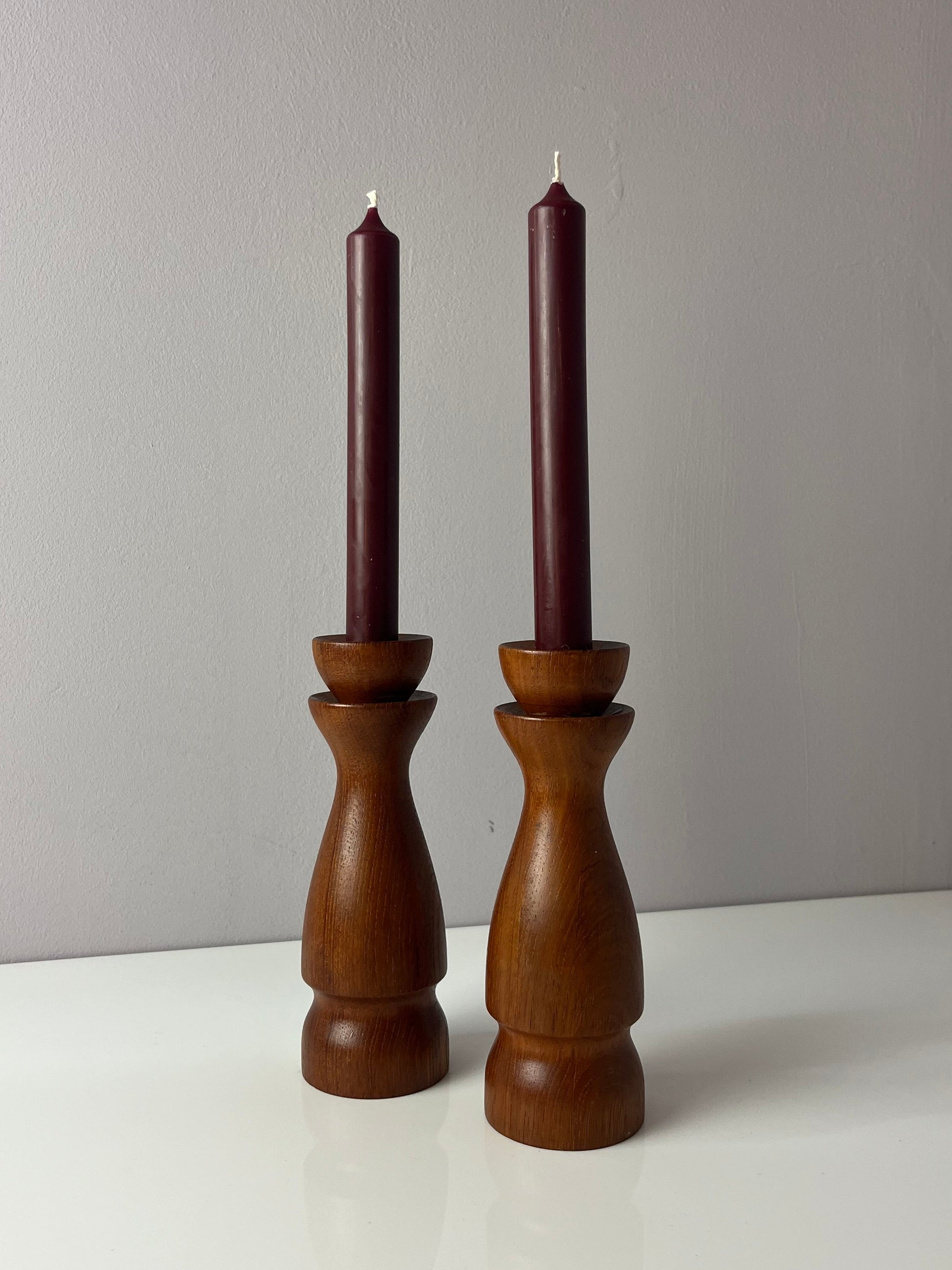 Set: 2x Kerzenständer Teak