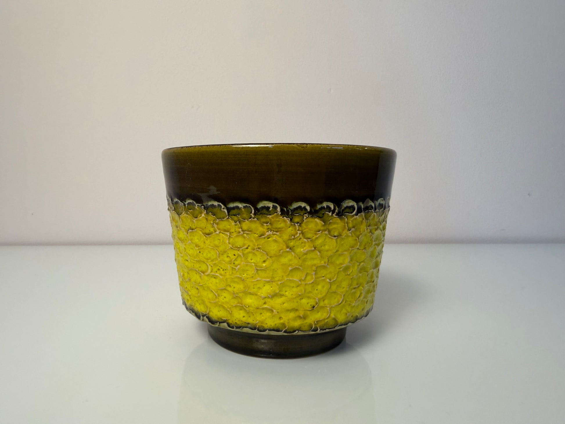 Blumentopf 1516/12 gelb oliv Keramik
