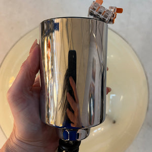 Hängelampe weiß grau Chrom handgearbeitet von Cristallux