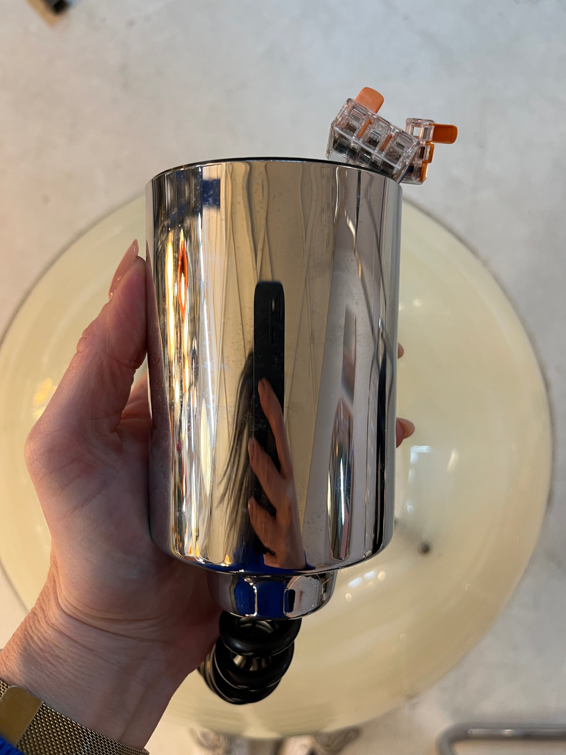 Hängelampe weiß grau Chrom handgearbeitet von Cristallux