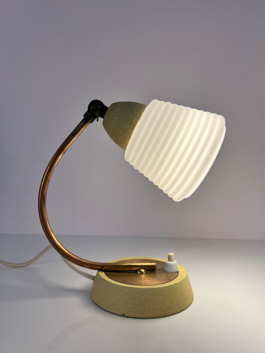 Schreibtischlampe Messing mit Glasschirm