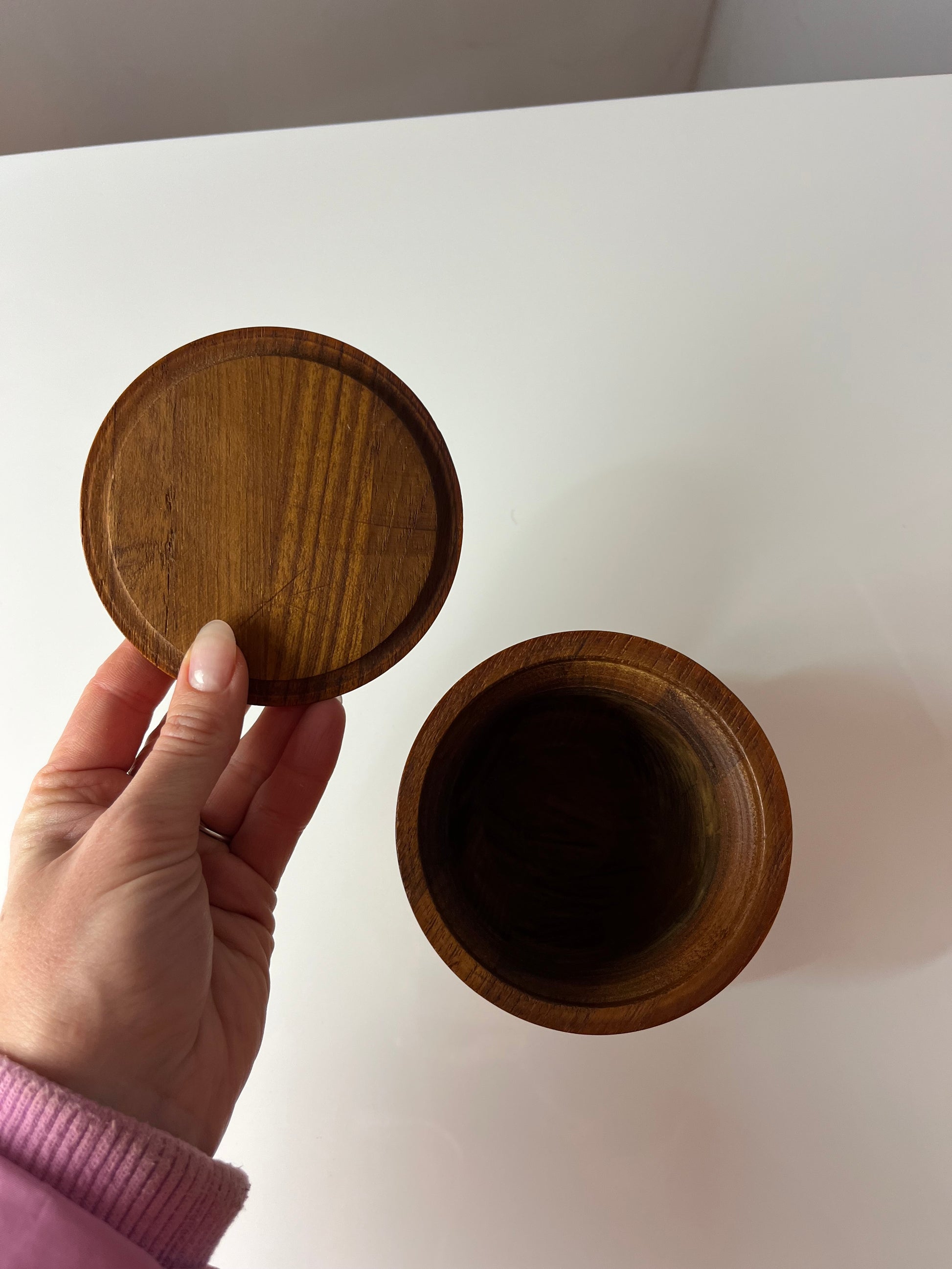 Dose Teak mit Deckel