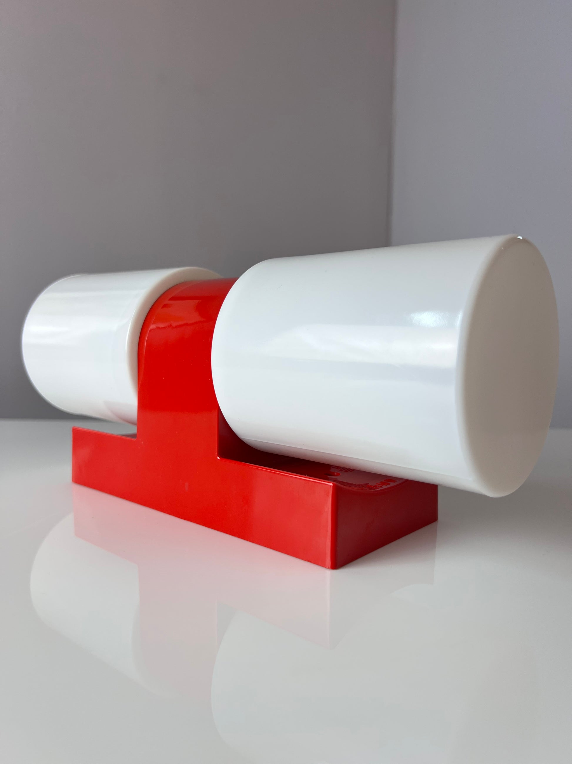 Badlampe rot Kunststoff & Opalglas