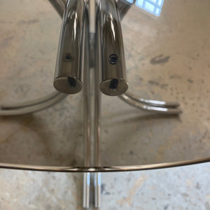 Runder Esstisch Rauchglas Chrom