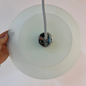 Lamellenlampe Milchglas Chrom aus Dänemark