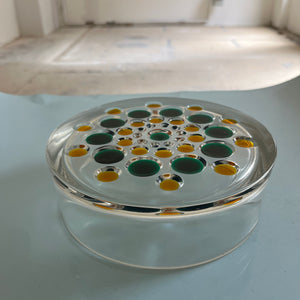 Schale gelb grün Kristallglas von Walther Glas