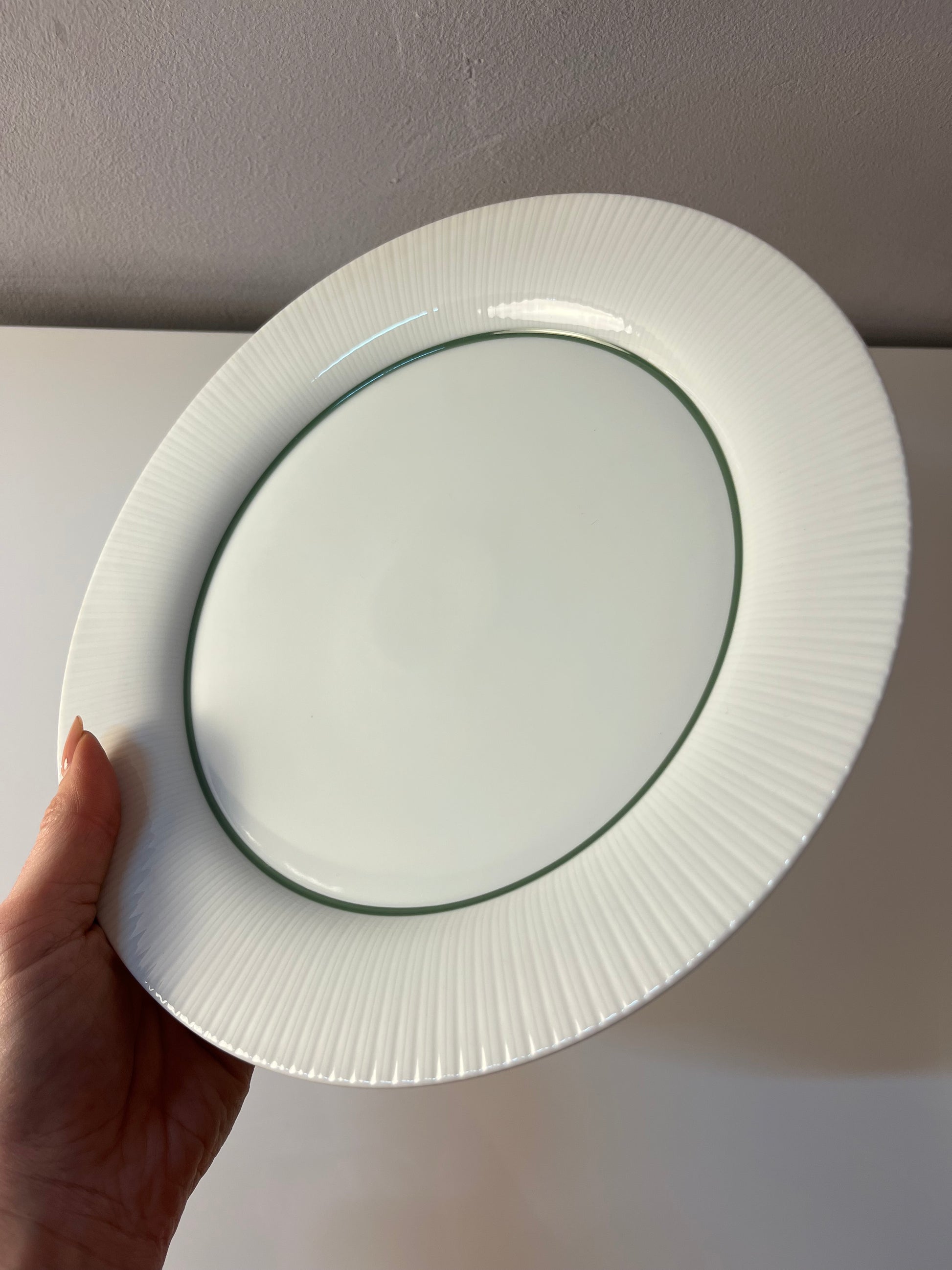 Set: 6x Speiseteller Modulation Secunda grün von Tapio Wirkkala für Rosenthal