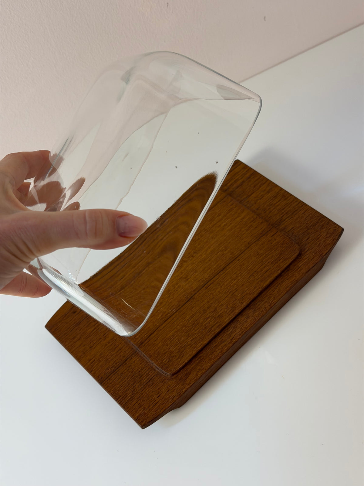 Käsebrett Teak mit Glasdeckel