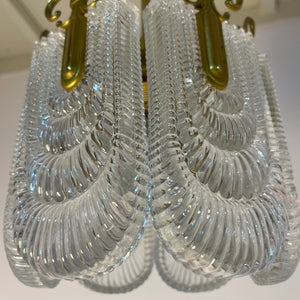 Kleiner Lilien Kronleuchter Glas Messing aus Deutschland