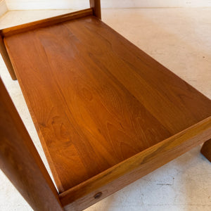 Beistelltisch Teak mit Schubladen & Ablage aus Dänemark