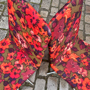 Set: 2x Drehstuhl rot floral von EKA Wohnmöbel