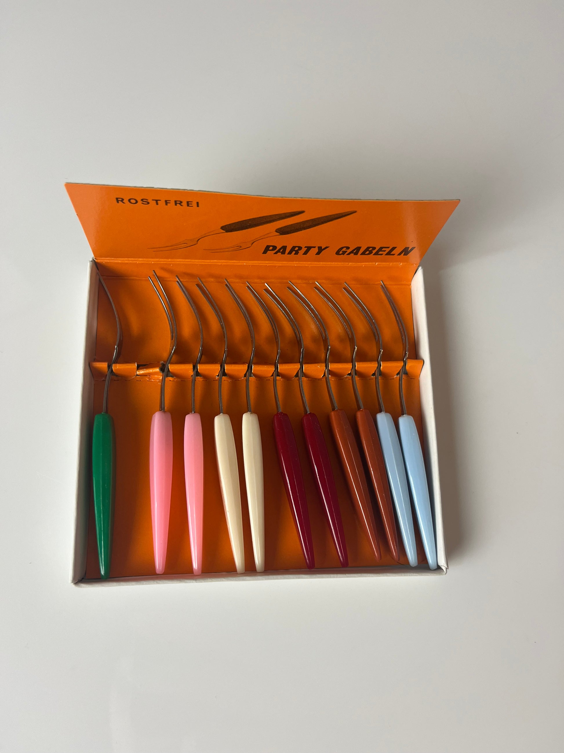 Set: Party Gabeln mit bunten Griffen