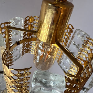 Hängelampe Glas Messing von Carl Fagerlund für Orrefors