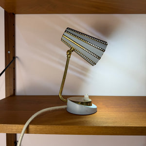 Tischlampe creme Messing von Robert Pfäffle