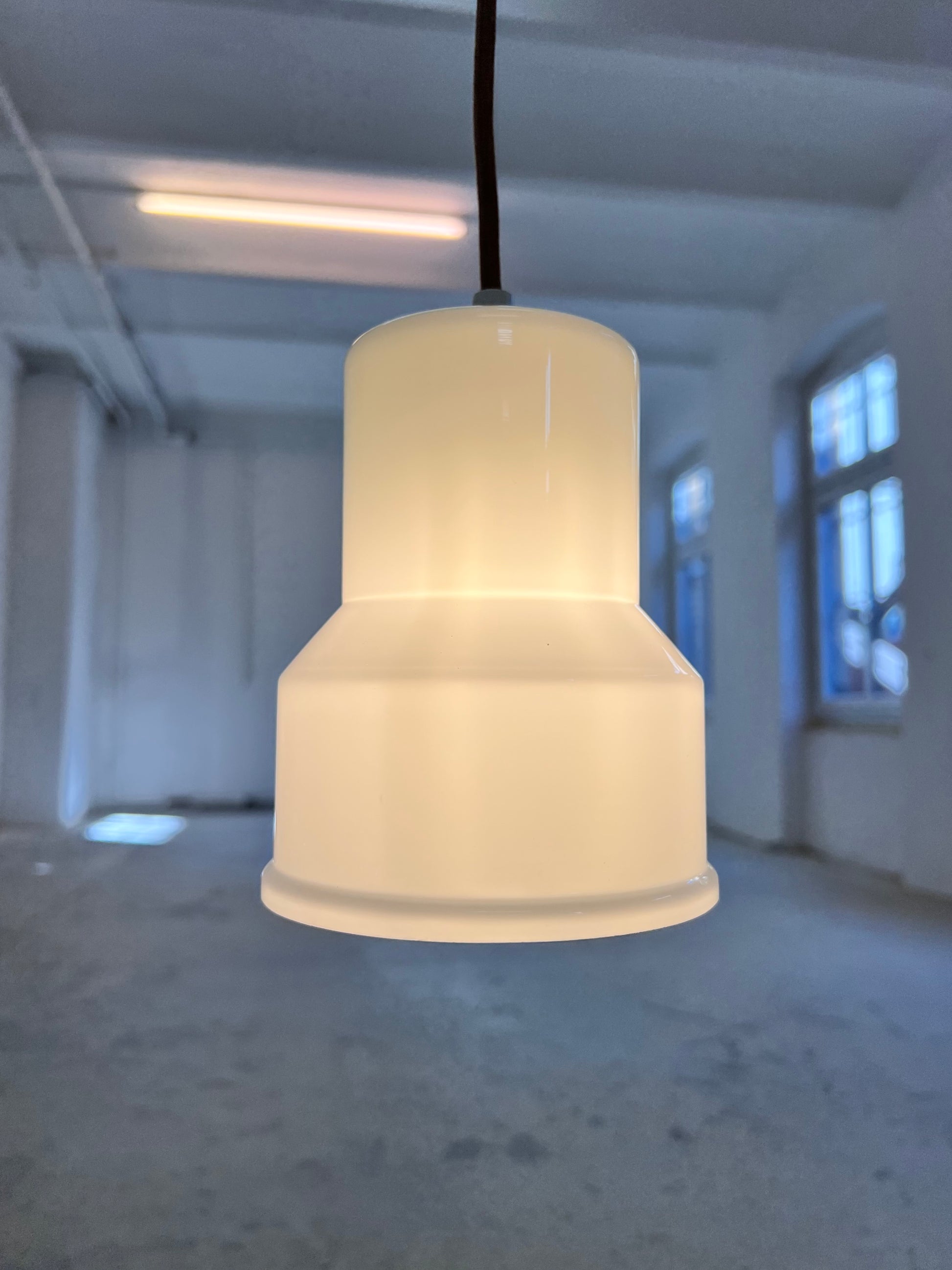 Hängelampe weiß Glas von Sidse Werner für Holmegaard