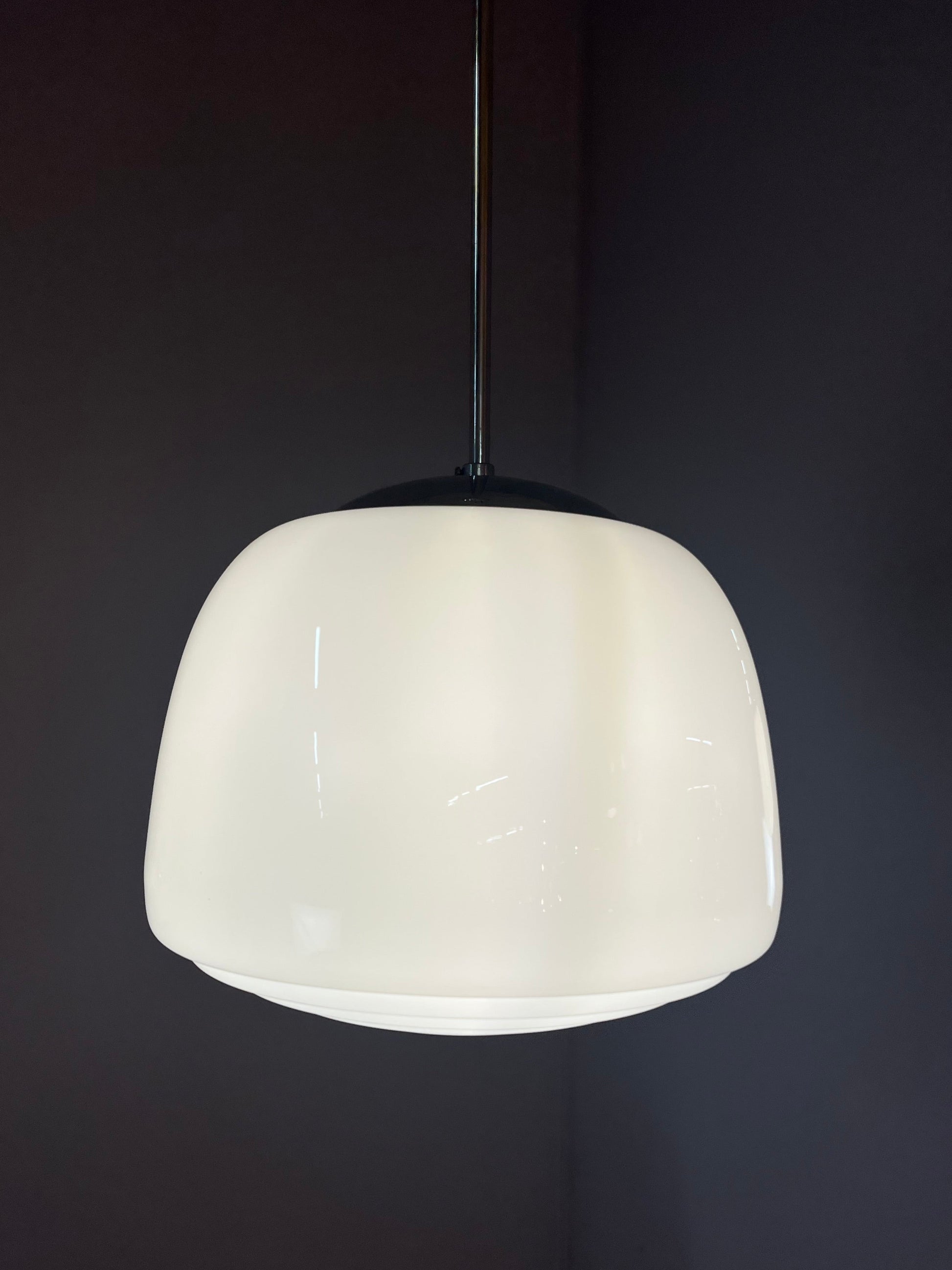 Hängelampe Opalglas Chrom