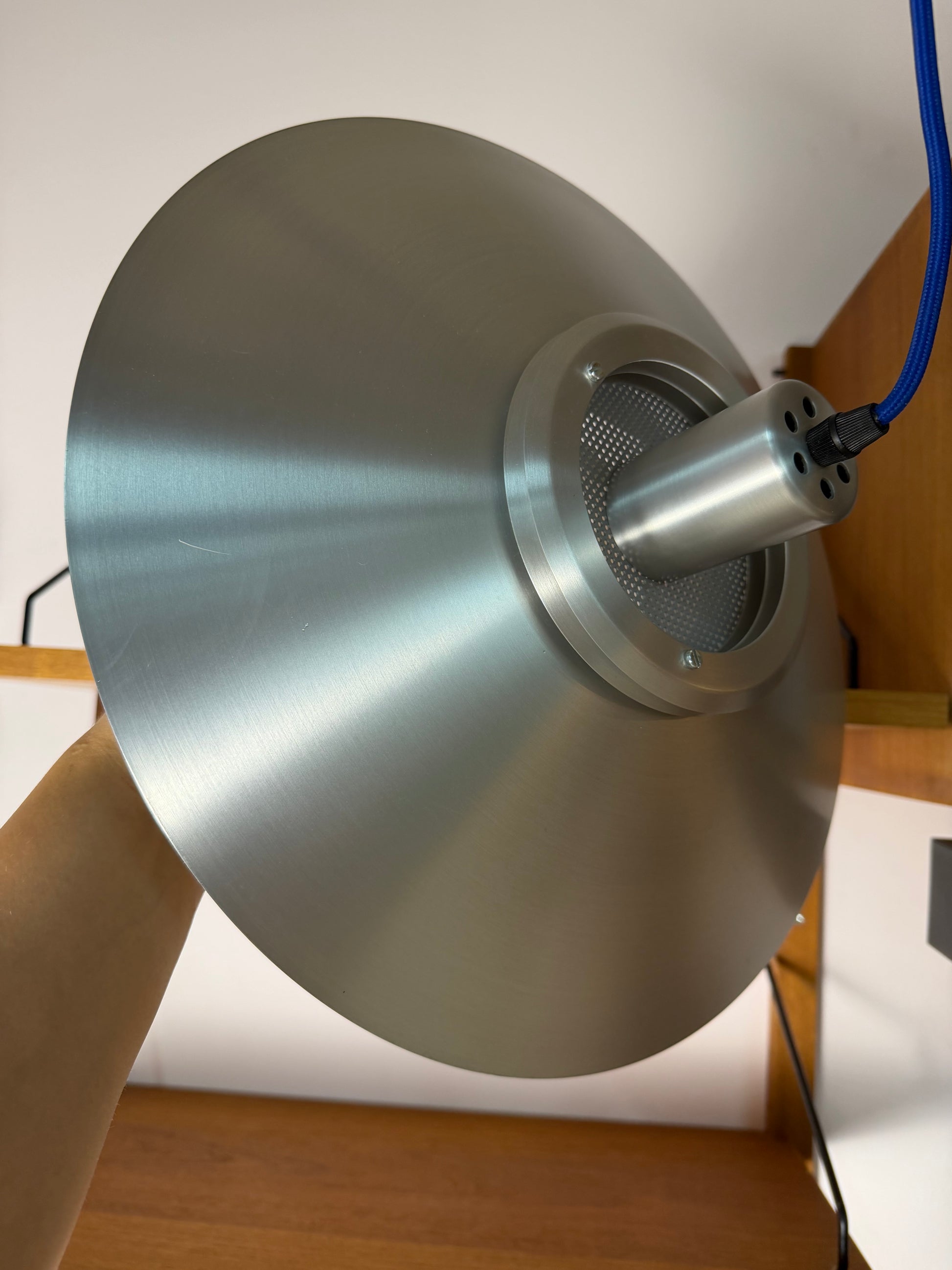Lamellenlampe Modell Dania 2040 silber von Kurt Wiborg für JEKA