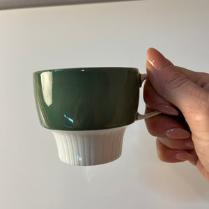 Set: 6x Kaffeetasse mit Untertasse Modulation Secunda grün von Tapio Wirkkala für Rosenthal