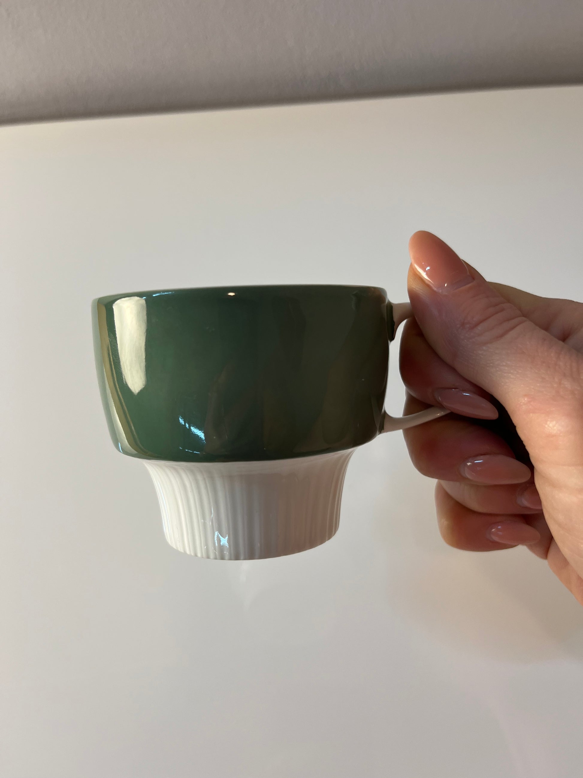 Set: 6x Kaffeetasse mit Untertasse Modulation Secunda grün von Tapio Wirkkala für Rosenthal