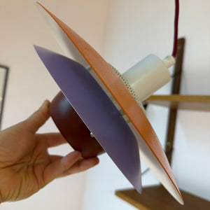 Lamellenlampe neu lackiert orange lila aus Dänemark
