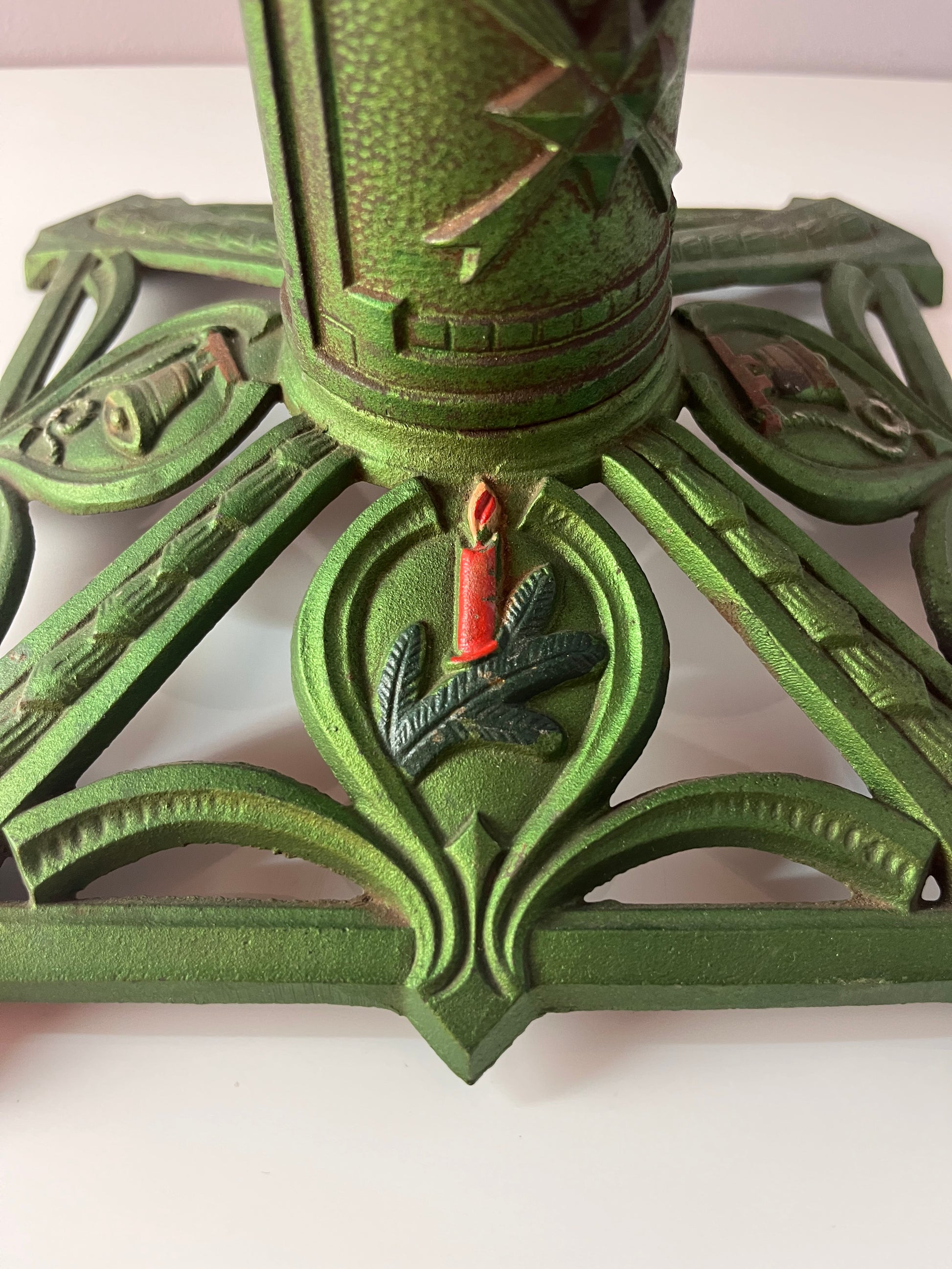 Tannenbaumständer grün Gusseisen