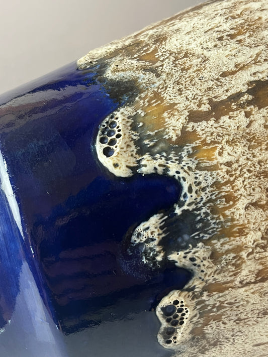 Blumentopf Fat Lava blau