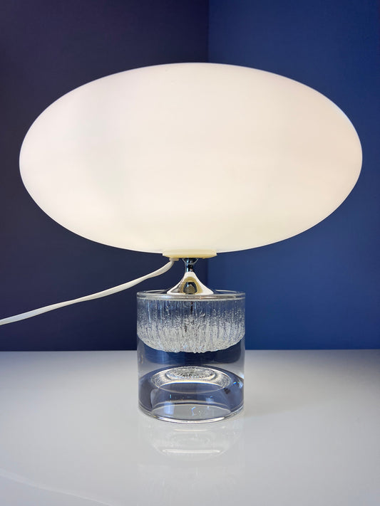 Tischlampe weiß Glas von Daum Nancy