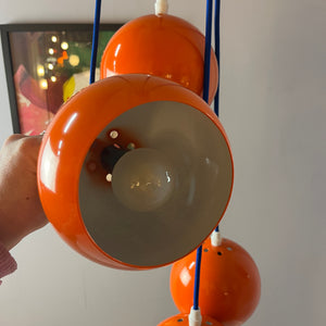 Kugellampe neu lackiert orange aus Dänemark