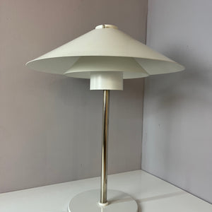 Tischlampe Trapez weiß orange von Christian Hvidt für Nordisk Solar