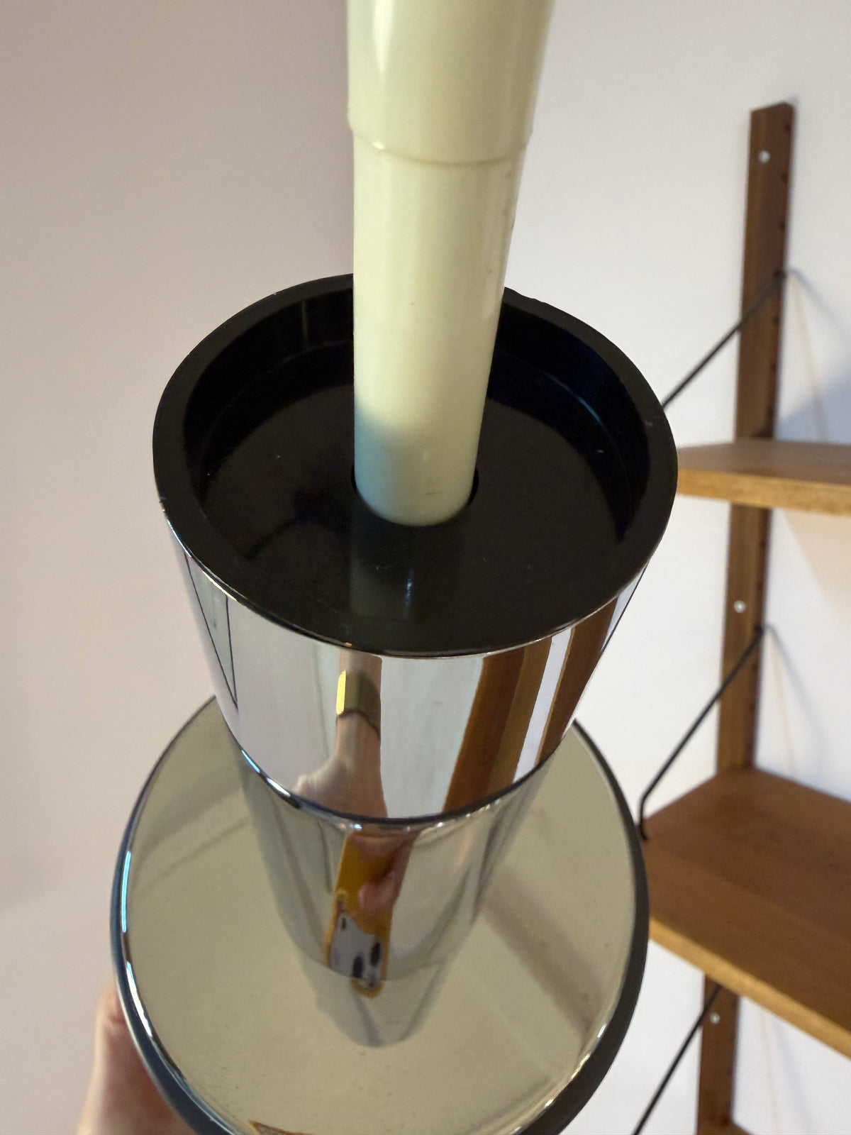 Hängelampe Modell 5024 Strukturglas Chrom von Staff
