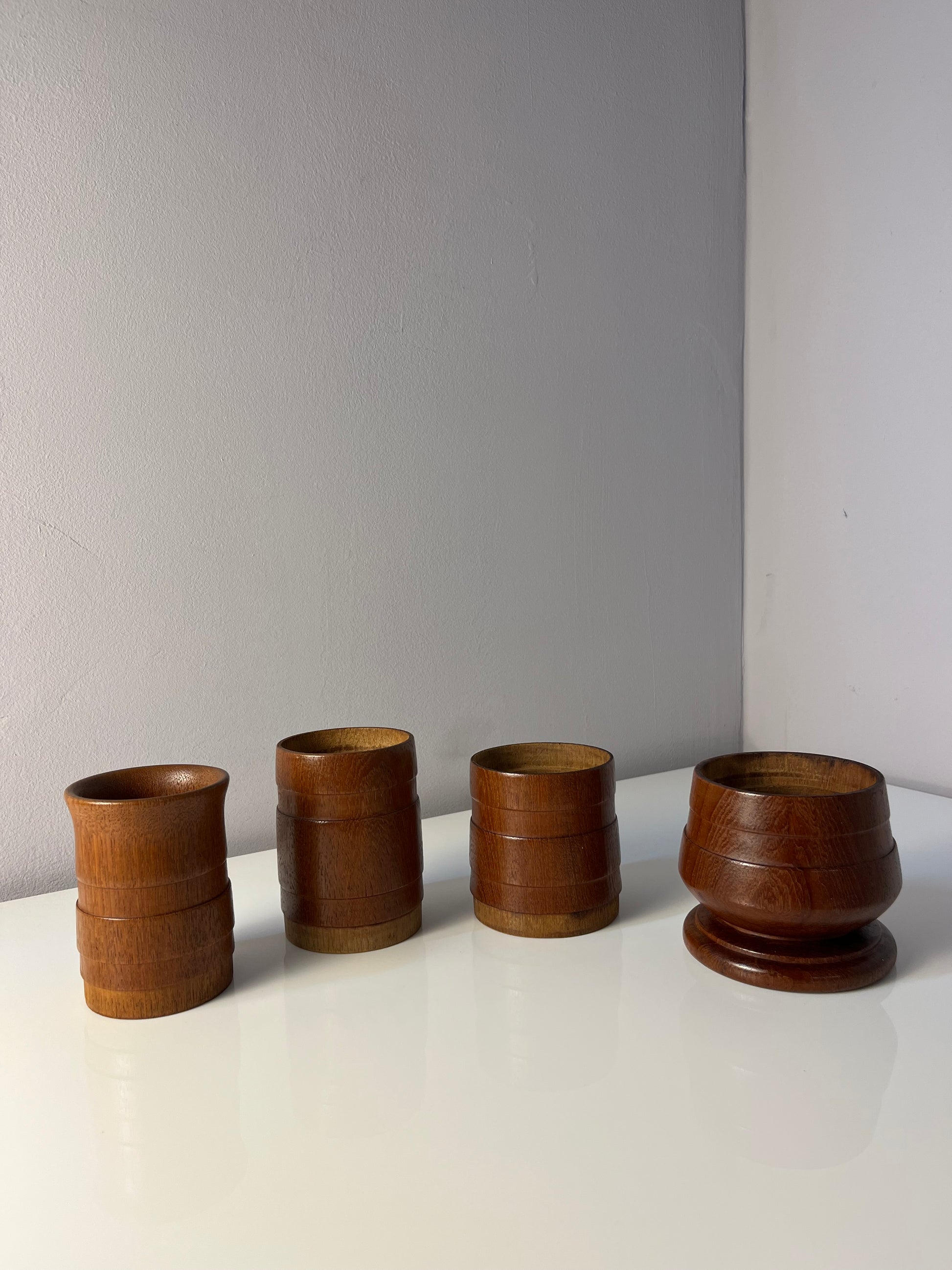Stapelbare Vase Teak aus Dänemark