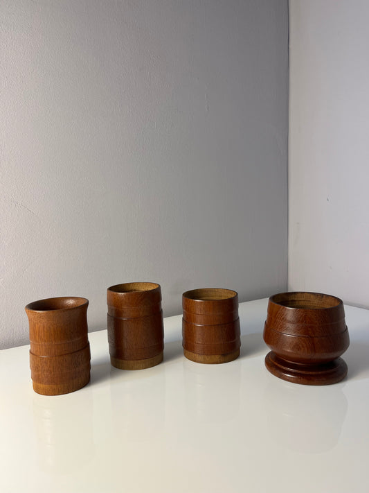 Stapelbare Vase Teak aus Dänemark