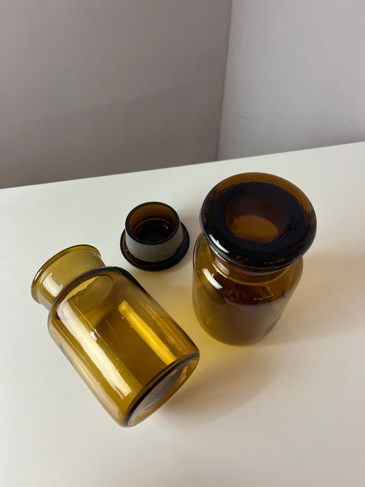 Set: 2x Apothekerglas braun
