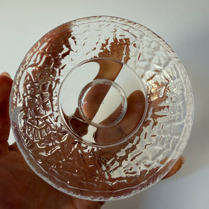 Set: 2x Diskus Kerzenhalter Kristallglas von Lars Hellsten für Orrefors
