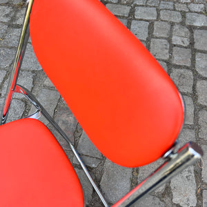 Klappstuhl rot Chrom von Camel Steel Products