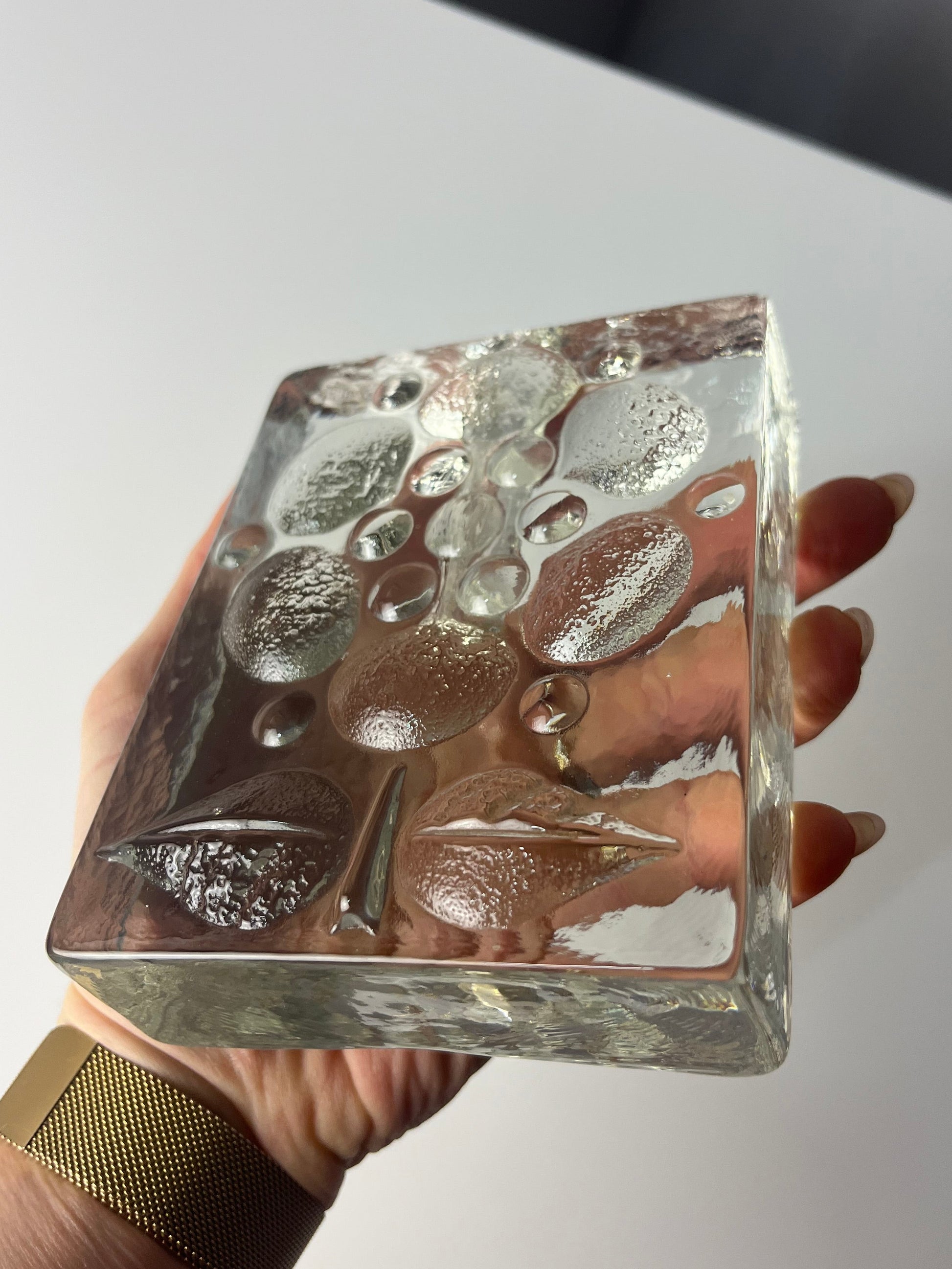 Solifleur Vase mit floralem Muster von Heiner Düsterhaus für Walther Glas