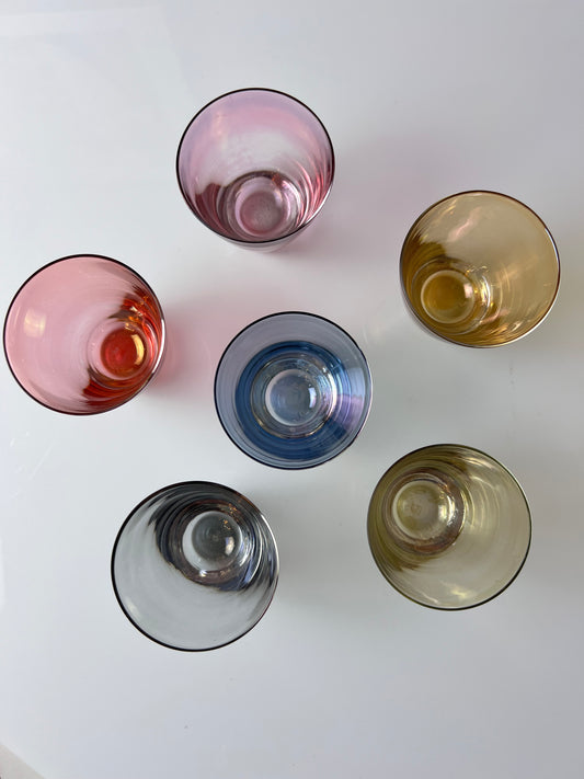 Set: 6x Likörgläser bunt