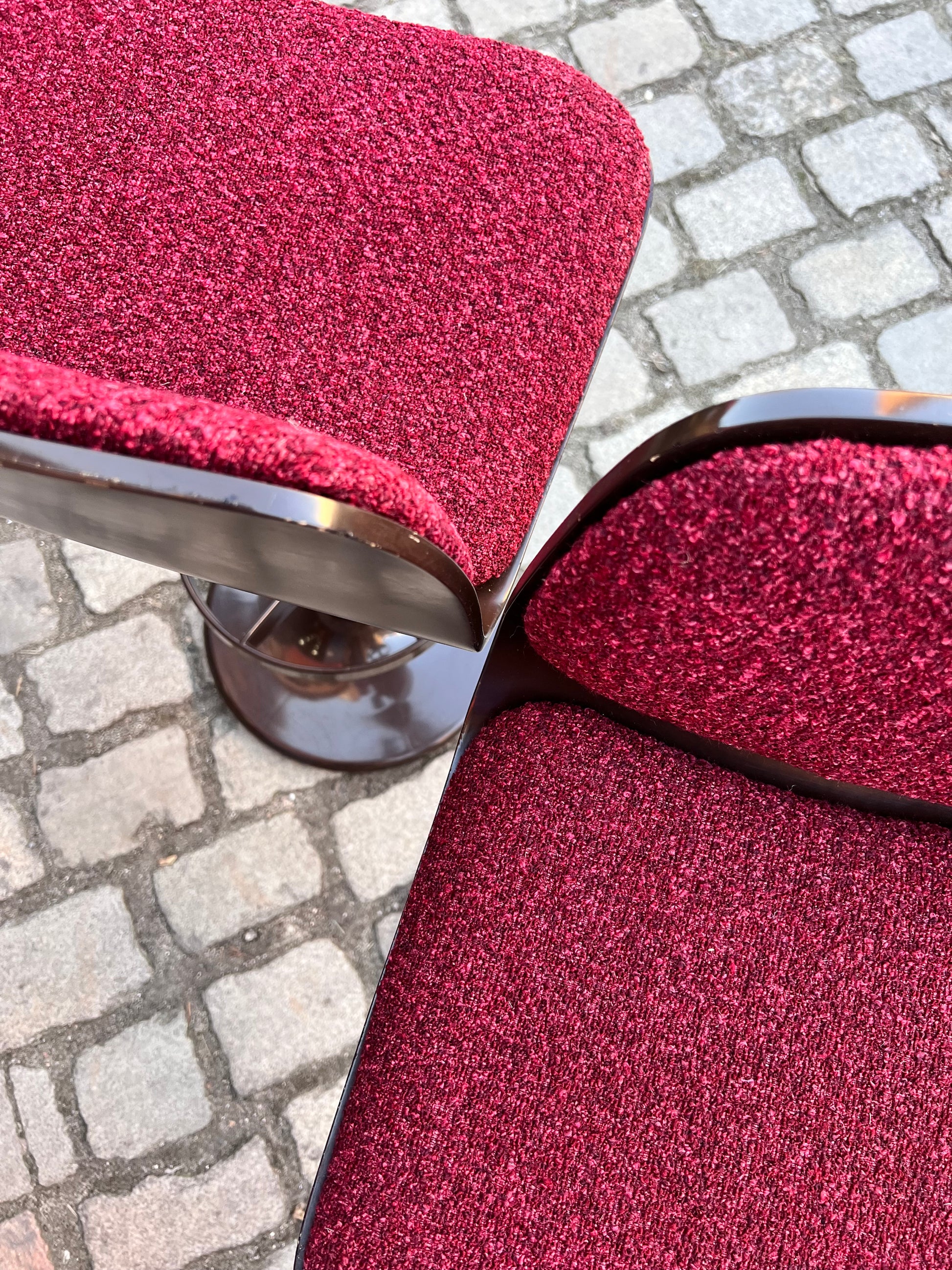 Barhocker braun rot neu bezogen