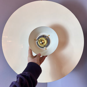 Lamellenlampe creme Messing